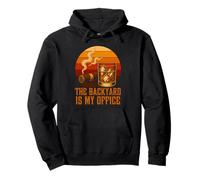 The Backyard Is My Office Funny Retired Cigar Bourbon Lovers Pullover Hoodie