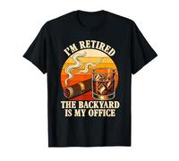 The Backyard is My Office Funny Retired Cigar Bourbon Lovers T-Shirt