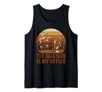 The Backyard is My Office Funny Retired Cigar Bourbon Lovers Tank Top