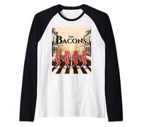 The Bacons Funny Bacon Parody Breakfast Humor Cartoon Tee Raglan Baseball Tee