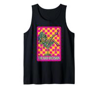 The Bad Decision Retro Skeleton Vibrant Checkered Party Art Tank Top