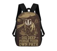The Badgers Way Backpack, 3D Printed School Bag, School Lunch Bag, Travel Backpack, Friends Backpack, School Backpack for Girls And Boys 17inch