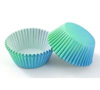 The Baked Studio - 100-Piece Colourful Cupcake Cases - Vibrant Paper Liners for Baking, Non-Stick, Food-Grade & Oven Safe (Blue & Green Ombre)