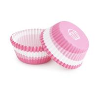 The Baked Studio - 100-Piece Colourful Cupcake Cases - Vibrant Paper Liners for Baking, Non-Stick, Food-Grade & Oven Safe (Pink & White)