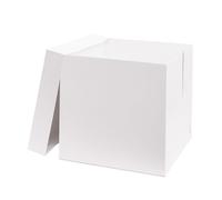 The Baked Studio - 8 Inch Tall White Cake Boxes With Lids (8"x 8"x 8", Pack of 5)