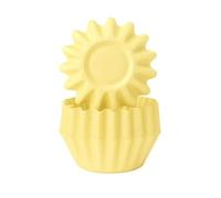 The Baked Studio Bloom Baking Cupcake Cases - Pack of 50 | Flower-Shaped Cupcake Liners | Premium Greaseproof Paper | Stylish Baking Cups for Cupcakes & Muffins (Lemon)