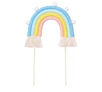 The Baked Studio - Boho Braided Rainbow And Cloud Cake Topper For Cake Decorating For Birthdays Baby Shower Christenings (Braided Rainbow - Pastel Blues)