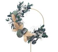 The Baked Studio - Boho Dried Flower Floral Ring Wreath Cake Topper For Cake Decorating For Birthdays Baby Shower Christening & Wedding (Eucalyptus)