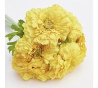 The Baked Studio - Chrysanthemum Artificial Silk Flower Bouquet | Artificial Flowers for Cake Decorating, Wedding Cakes, Event Styling & Home Décor (Sunflower Yellow)