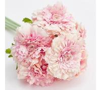 The Baked Studio - Chrysanthemum Artificial Silk Flower Bouquet | Artificial Flowers for Cake Decorating, Wedding Cakes, Event Styling & Home Décor (Strawberries & Cream)