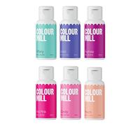 The Baked Studio Colour Mill Oil Based Food Colouring Gift Set - Tiffany Violet Fuchsia Hot Pink Cany Peach - Buttercream Fondant Sugarpaste Icing and Chocolate Colour (Fairytale), 120ml