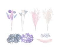 The Baked Studio - Deluxe Dried Flower Set Containing Octagonal Flowers, Craspedia, Lagurus, Fern Leaf, Ruscus, Limonium & Hydrangea (Cool Blues, Lilac, Pink & White)