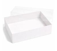The Baked Studio - Deluxe Treat & Cookie Boxes with Clear Lid - Pack of 5 | Luxury White Bakery Boxes for Cookies, Brownies, Treats & Gifts (White, 25 x 19.5 x 7cm)