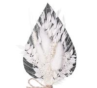 The Baked Studio - Dried Flowers For Cakes Decoration And Crafts With A Black & Silver Palm Spear (Black, Silver & White)