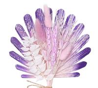 The Baked Studio - Dried Flowers For Cakes Decoration And Crafts With A Pink & Lilac Ombre Glitter Shell Sun Palm Leaf (Fairytale)