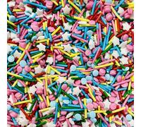 The Baked Studio Magical Sprinkle Mixes - Edible Cake Decorations - Vibrant Pastel & Metallic Blends - Perfect for Cakes, Cupcakes, Cookies & More - 100gs (Party Mix)