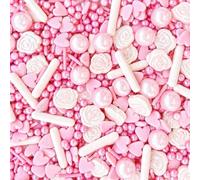 The Baked Studio Magical Sprinkle Mixes - GLUTEN FREE & VEGAN FRIENDLY - Vibrant Pastel & Metallic Blends - Perfect for Cakes, Cupcakes, Cookies - 100gs (Pink Hearts & Flowers Mix)