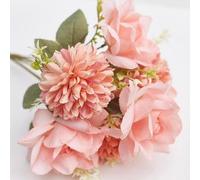 The Baked Studio - Mixed Artificial Silk Flower Bouquet | Artificial Flowers for Cake Decorating, Wedding Cakes, Event Styling & Home Décore (Sweet Pink)