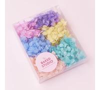 The Baked Studio - Original Dried Flower Hydrangea Set For Cake & Cupcake Decorating - Purple, Lemon, Pink, Blue, Peach, Turquiose (Rainbow Pastel)