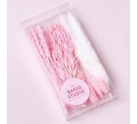 The Baked Studio - Original Dried Mixed Flower Cake Decoration Set | Pampas, Oats, Wheat, Lagurus Bunny Tails & Phalaris | Floral Cake Topper Arrangement for Cakes & Craft Projects (Hot Pink)