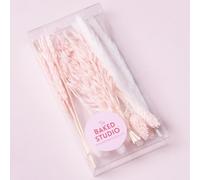 The Baked Studio - Original Dried Mixed Flower Cake Decoration Set | Pampas, Oats, Wheat, Lagurus Bunny Tails & Phalaris | Floral Cake Topper Arrangement for Cakes & Craft Projects (Light Pink)