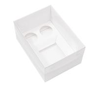 The Baked Studio - Pack of 5 - Extra Deep Premium Bento Cake & Cupcake Boxes with Clear Lids (Bento + 2 Cupcake Holes)
