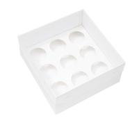 The Baked Studio - Pack of 5 - Extra Deep Premium Cupcake Boxes with Clear Presentation Lids | Tall Cake Boxes for Muffins & Cupcakes | Sturdy & Elegant Bakery Packaging (9 Holes)