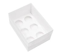 The Baked Studio - Pack of 5 - Extra Deep Premium Cupcake Boxes with Clear Presentation Lids | Tall Cake Boxes for Muffins & Cupcakes | Sturdy & Elegant Bakery Packaging (6 Holes)