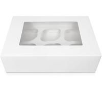 The Baker Shop 5 x 6 -Hole Cupcake Window Boxes | Pop-Up Cupcake Boxes 6 Hole | Bakery Boxes Cake Box Holders | 6 Hole Cupcake Boxes (5 Pack)