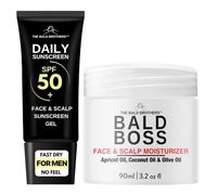 The Bald Brothers Bald Head Care Set | Complete Skincare Set For Bald Men | Daily Skincare Set For Bald Men | Daily SPF50+ Scalp Sunscreen & Bald Head Moisturiser | No fragrance