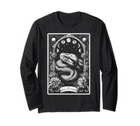 The Ball Python Snake Tarot Card Witchy Moon Long Sleeve T-Shirt