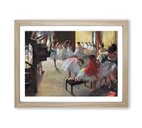 The Ballet Ballerina Dancers In Class By Edgar Degas Classic Painting Framed Print | A4 Oak Framed Wall Art | Ready to Hang | Classic Historical Picture | Living Room Bedroom Lounge Office