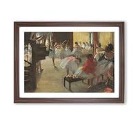The Ballet Ballerina Dancers in Class by Edgar Degas Framed Print | A2 Walnut Framed Wall Art | Ready to Hang | Modern Nature Picture | Living Room Bedroom Lounge Office