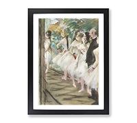 The Ballet By Edgar Degas Classic Painting Framed Wall Art Print, Ready to Hang Picture for Living Room Bedroom Home Office Décor, Black A3 (34 x 46 cm)