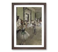 The Ballet Class Vol.1 by Edgar Degas Framed Print | A2 Walnut Framed Wall Art | Ready to Hang | Modern Nature Picture | Living Room Bedroom Lounge Office