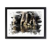 The Ballet Dancers No.1 V3 Modern Framed Print | A4 Black Framed Wall Art | Ready to Hang | Modern Nature Picture | Living Room Bedroom Lounge Office