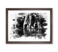 The Ballet Dancers Vol.1 V4 Modern Framed Wall Art Print, Ready to Hang Picture for Living Room Bedroom Home Office Décor, Walnut A3 (46 x 34 cm)