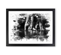 The Ballet Dancers Vol.1 V4 Modern Framed Wall Art Print, Ready to Hang Picture for Living Room Bedroom Home Office Décor, Black A4 (34 x 25 cm)