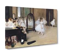The Ballet Dancing Class By Edgar Degas Canvas Print | Gallery Wrapped 30mm Frame Wall Art | 24x16 inches | Ready to Hang | Impressionist Picture | Living Room Bedroom Lounge Office