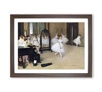 The Ballet Dancing Class By Edgar Degas Classic Painting Framed Print | A3 Walnut Framed Wall Art | Ready to Hang | Classic Historical Picture | Living Room Bedroom Lounge Office