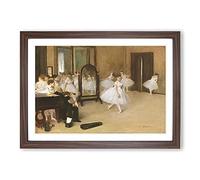 The Ballet Dancing Class by Edgar Degas Framed Print | A2 Walnut Framed Wall Art | Ready to Hang | Modern Nature Picture | Living Room Bedroom Lounge Office