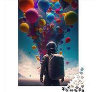 The Balloon Astronaut 5 1000 Pieces Puzzles for Teenagers Gifts Wooden Puzzle Jigsaws for Adults Home Educational Games DIY Toys 1000pcs (75x50cm)