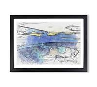 The Baltic Sea in Estonia in Abstract Framed Print | A2 Black Framed Wall Art | Ready to Hang | Abstract Nautical Picture | Living Room Bedroom Lounge Office