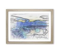 The Baltic Sea in Estonia in Abstract Framed Print | A2 Oak Framed Wall Art | Ready to Hang | Abstract Nautical Picture | Living Room Bedroom Lounge Office