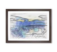 The Baltic Sea in Estonia in Abstract Framed Print | A2 Walnut Framed Wall Art | Ready to Hang | Abstract Nautical Picture | Living Room Bedroom Lounge Office