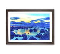 The Baltic Sea in Estonia Painting Framed Print | A2 Walnut Framed Wall Art | Ready to Hang | Modern Nautical Picture | Living Room Bedroom Lounge Office