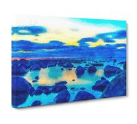 The Baltic Sea In Estonia Painting Modern Art Canvas Wall Art Print Ready to Hang, Framed Picture for Living Room Bedroom Home Office Décor, 30x20 Inch (76x50 cm)