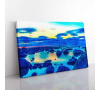 The Baltic Sea In Estonia Painting Modern Art Canvas Wall Art Print Ready to Hang, Framed Picture for Living Room Bedroom Home Office Décor, 60x40 cm (24x16 Inch)