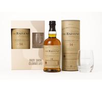 The Balvenie 14 Year Old Caribbean Cask Single Malt Scotch Whisky Gift Set - Rum Cask Finish - Includes Branded Glass & Gift Box - 700ml - Smooth Speyside Whisky