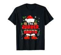 The Barber Santa Christmas Colorful Costume Job Team T-Shirt